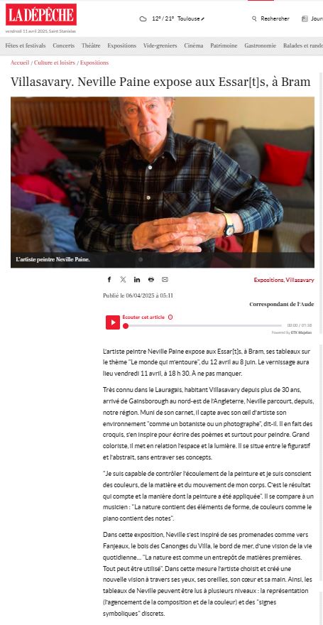 Neville Paine Article La Depeche 2025